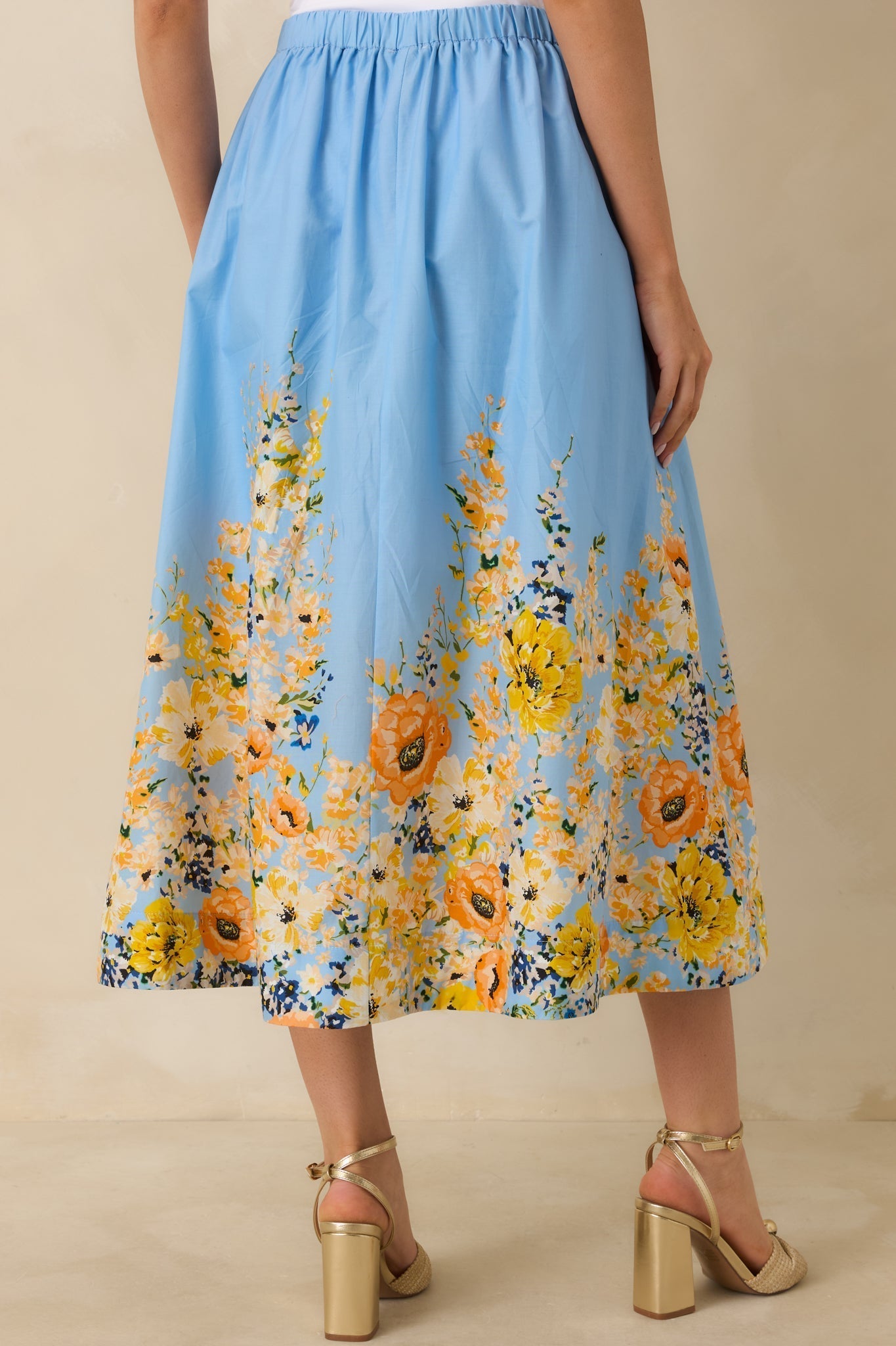 Women's Tomorrow Will Come Blue Multi Cotton Floral Maxi Skirt | 100% Cotton 4