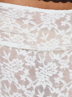 Women's Toscani Lace Frill Midi Skirt White | Lace midi skirt with frill detail 5
