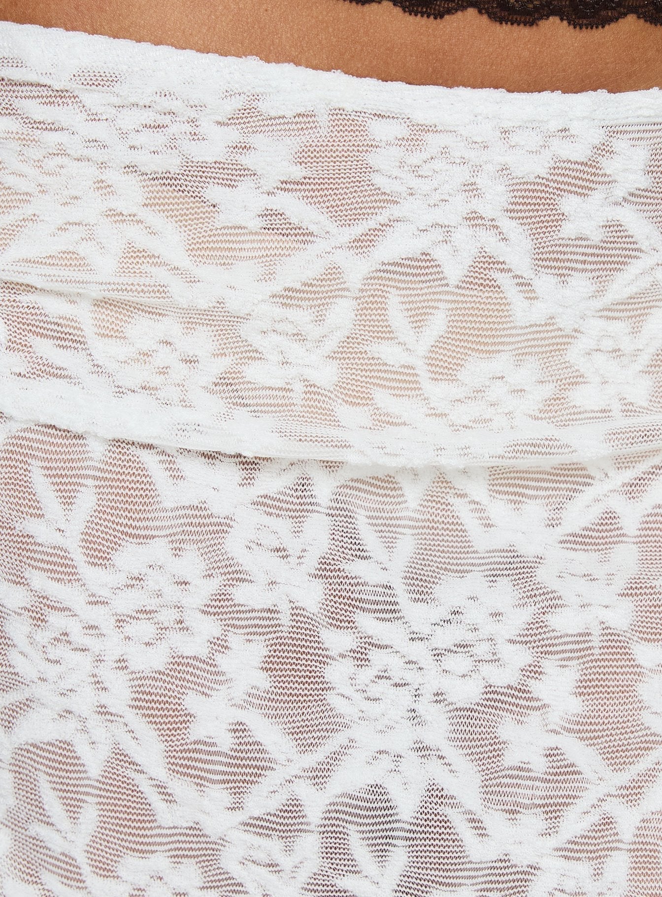 Women's Toscani Lace Frill Midi Skirt White | Lace midi skirt with frill detail 5