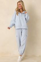 Women's Track Record Light Heather Blue Jogger Sweatpants | 52% Polyester 2
