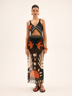 Tropical Breeze | Maxi Skirt for Women with Bird Print in Lightweight Mesh | Elegant Beach Cover-Up for Stylish Comfort 1