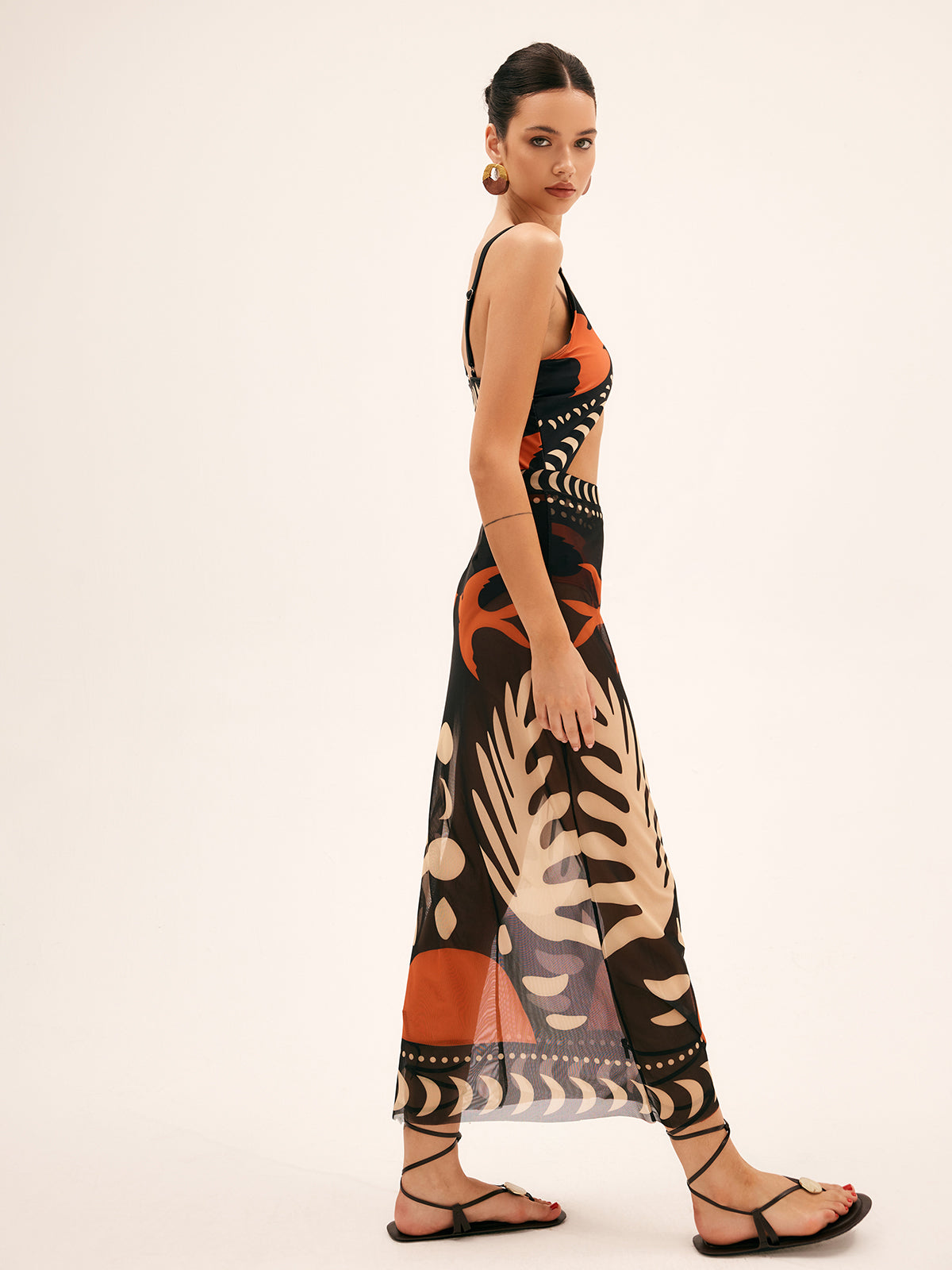 Tropical Breeze | Maxi Skirt for Women with Bird Print in Lightweight Mesh | Elegant Beach Cover-Up for Stylish Comfort 4