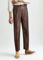 Women's Tuscany Pleated Coastal Trousers - Dark Brown 0