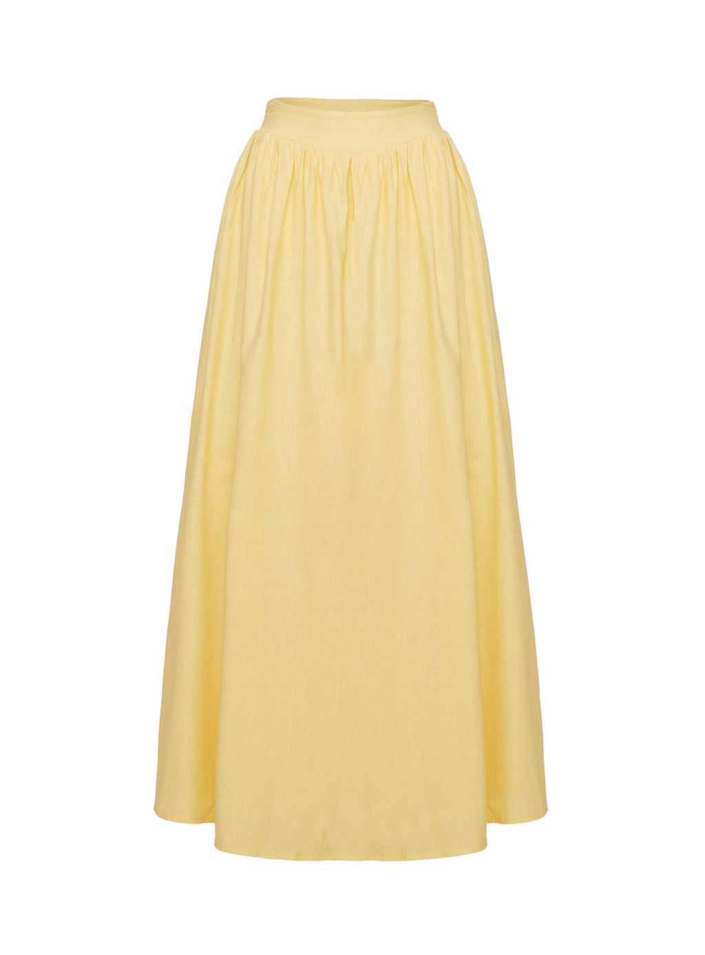 Women's Valerio Maxi Skirt Yellow | Linen blend pleated Maxi skirt 4