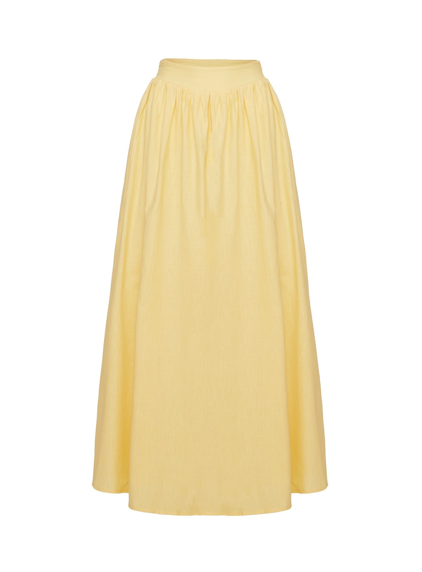 Women's Valerio Maxi Skirt Yellow | Linen blend pleated Maxi skirt 4