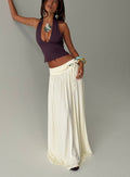 Women's Velvet Storm Tie Detail Flowy Maxi Skirt Cream | Tie-detail flowy maxi skirt 0