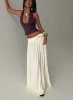 Women's Velvet Storm Tie Detail Flowy Maxi Skirt Cream | Tie-detail flowy maxi skirt 0
