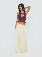 Women's Velvet Storm Tie Detail Flowy Maxi Skirt Cream | Tie-detail flowy maxi skirt 1