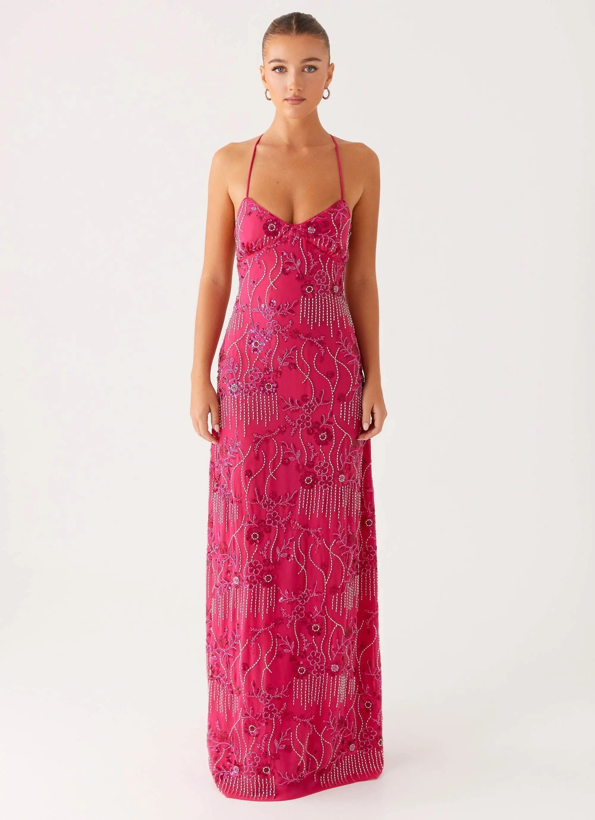 Women's Vietta | Sequin Cami Maxi Dress with Open Back Design | Stunning Evening Wear - Women's | Sequin embellishments  4