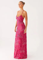 Women's Vietta | Sequin Cami Maxi Dress with Open Back Design | Stunning Evening Wear - Women's | Sequin embellishments  6