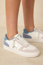 Women's Vintage Havana Aura 16 Blue Multi Star Sneakers | Sole measures 1.25" 4