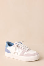 Women's Vintage Havana Aura 16 Blue Multi Star Sneakers | Sole measures 1.25" 5