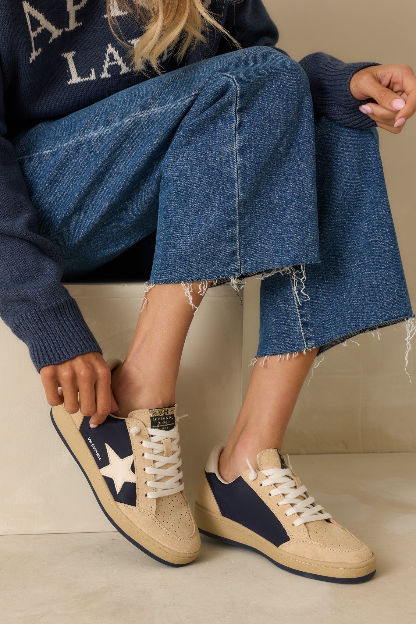 Women's Vintage Havana Denisse Navy Suede Sneakers | All Man Made Materials 1