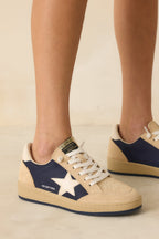 Women's Vintage Havana Denisse Navy Suede Sneakers | All Man Made Materials 2