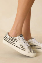 Women's Vintage Havana Flair 45 Black & White Crochet Sneakers | All Man Made Materials 1