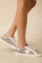 Women's Vintage Havana Flair 45 Black & White Crochet Sneakers | All Man Made Materials 4