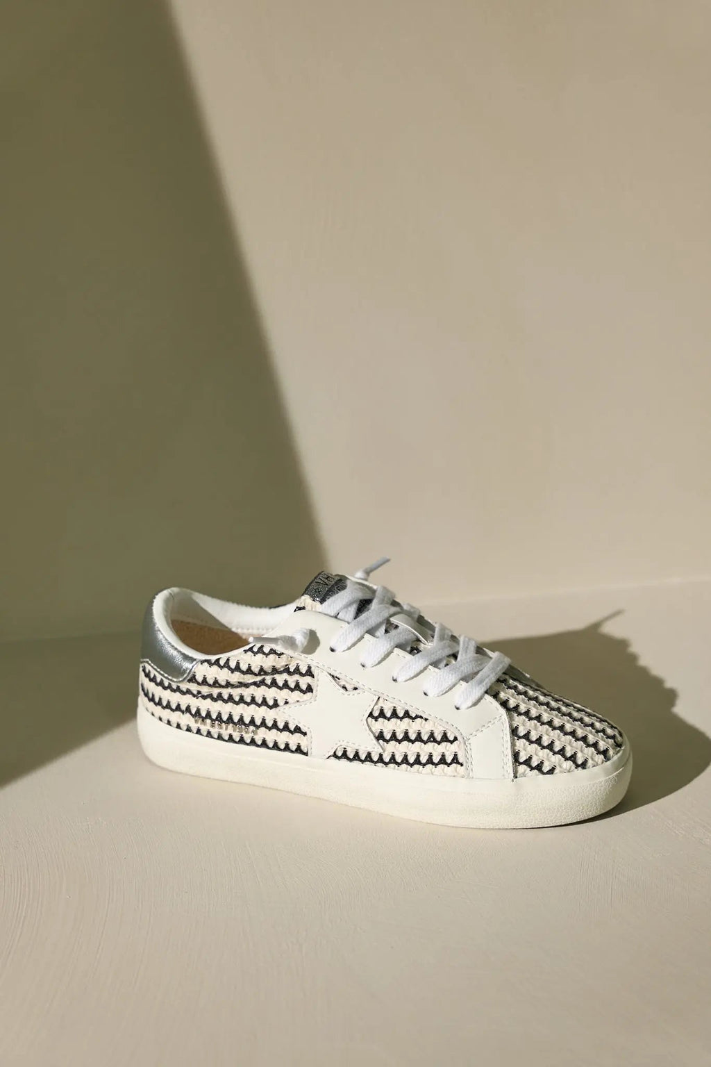 Women's Vintage Havana Flair 45 Black & White Crochet Sneakers | All Man Made Materials 6