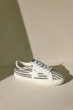 Women's Vintage Havana Flair 45 Black & White Crochet Sneakers | All Man Made Materials 6