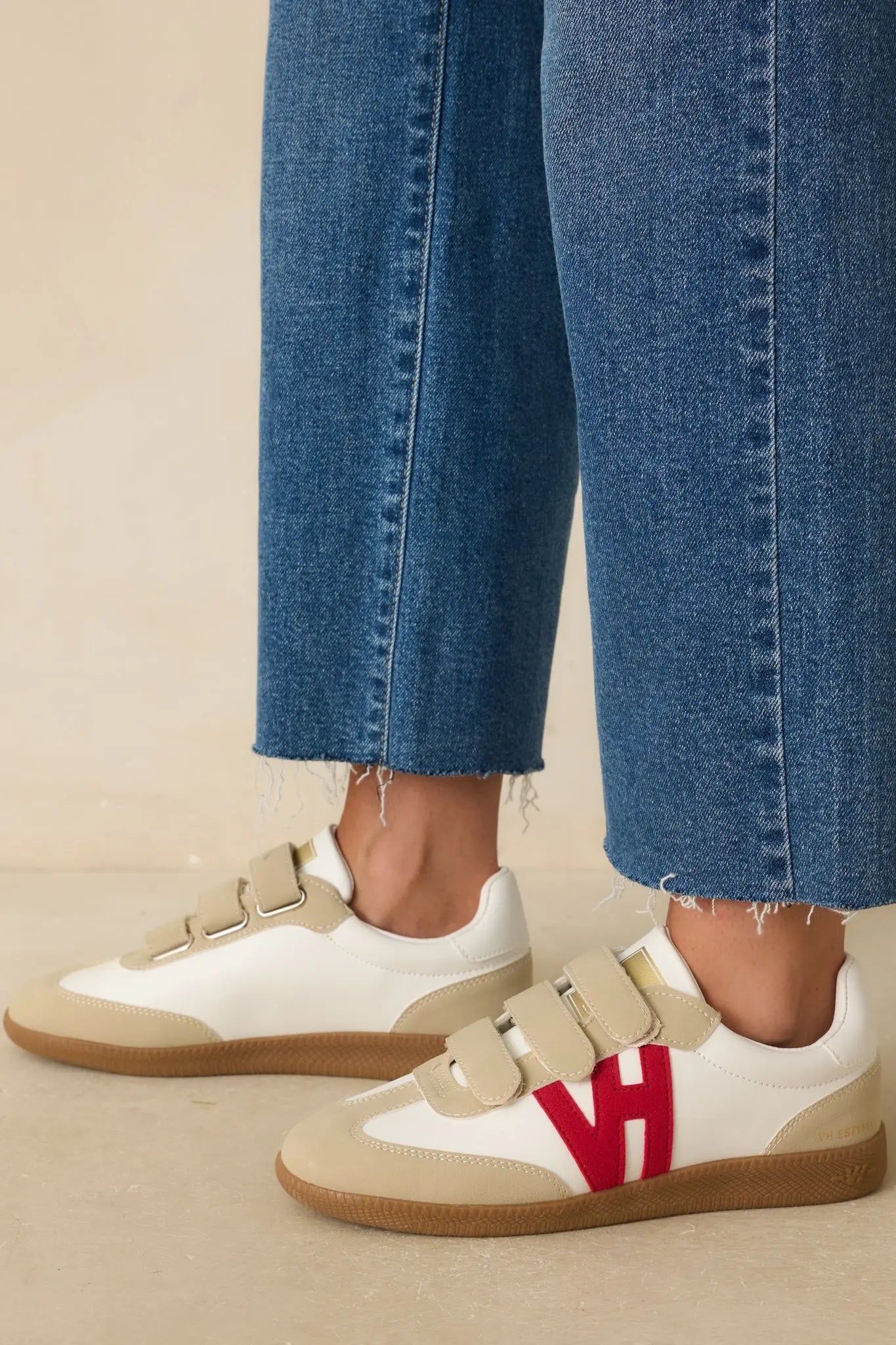 Women's Vintage Havana Pace 4 Red Multi Three Strap Low Top Sneakers | All Man Made Materials 0