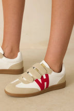 Women's Vintage Havana Pace 4 Red Multi Three Strap Low Top Sneakers | All Man Made Materials 2