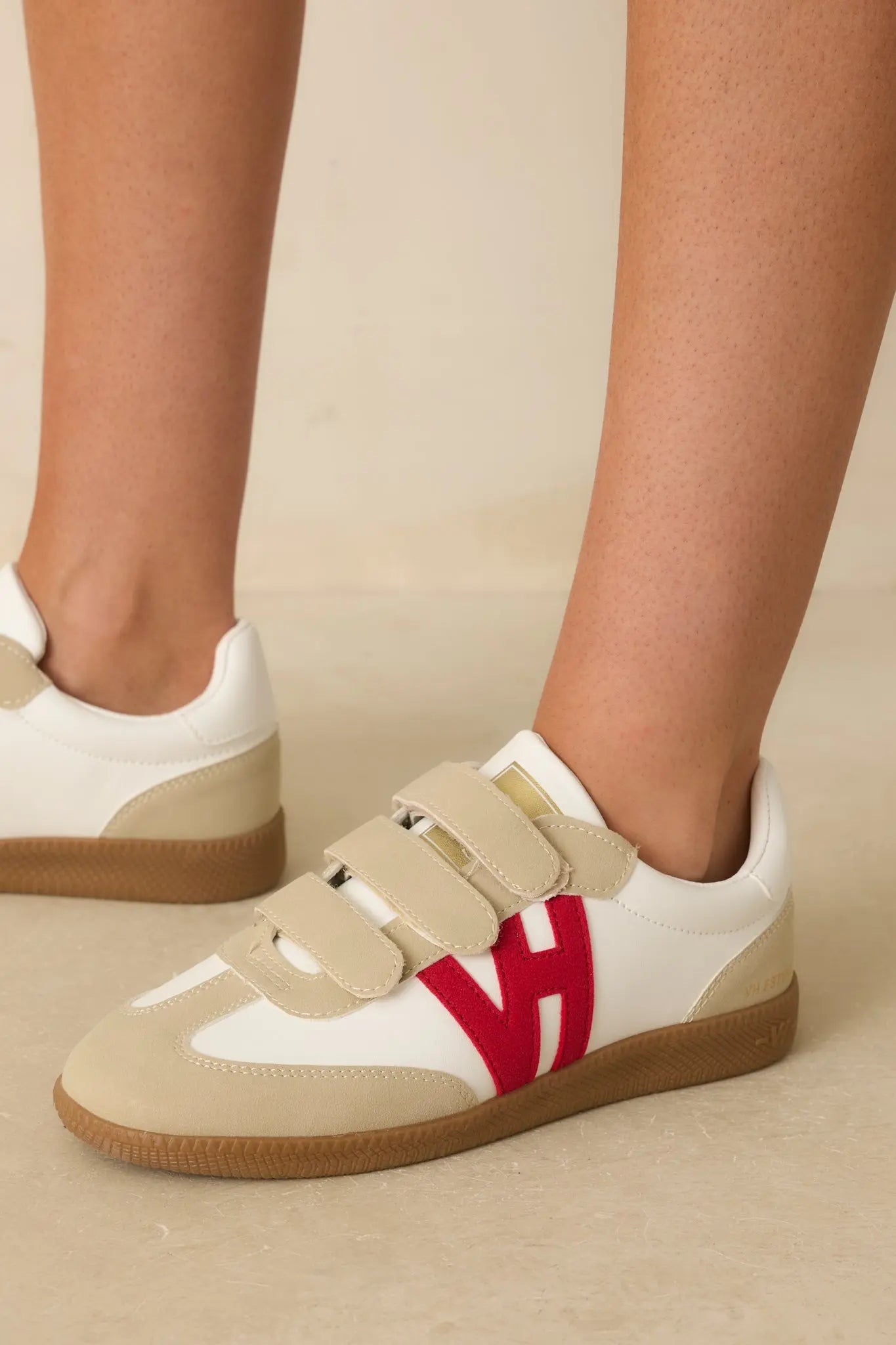 Women's Vintage Havana Pace 4 Red Multi Three Strap Low Top Sneakers | All Man Made Materials 2