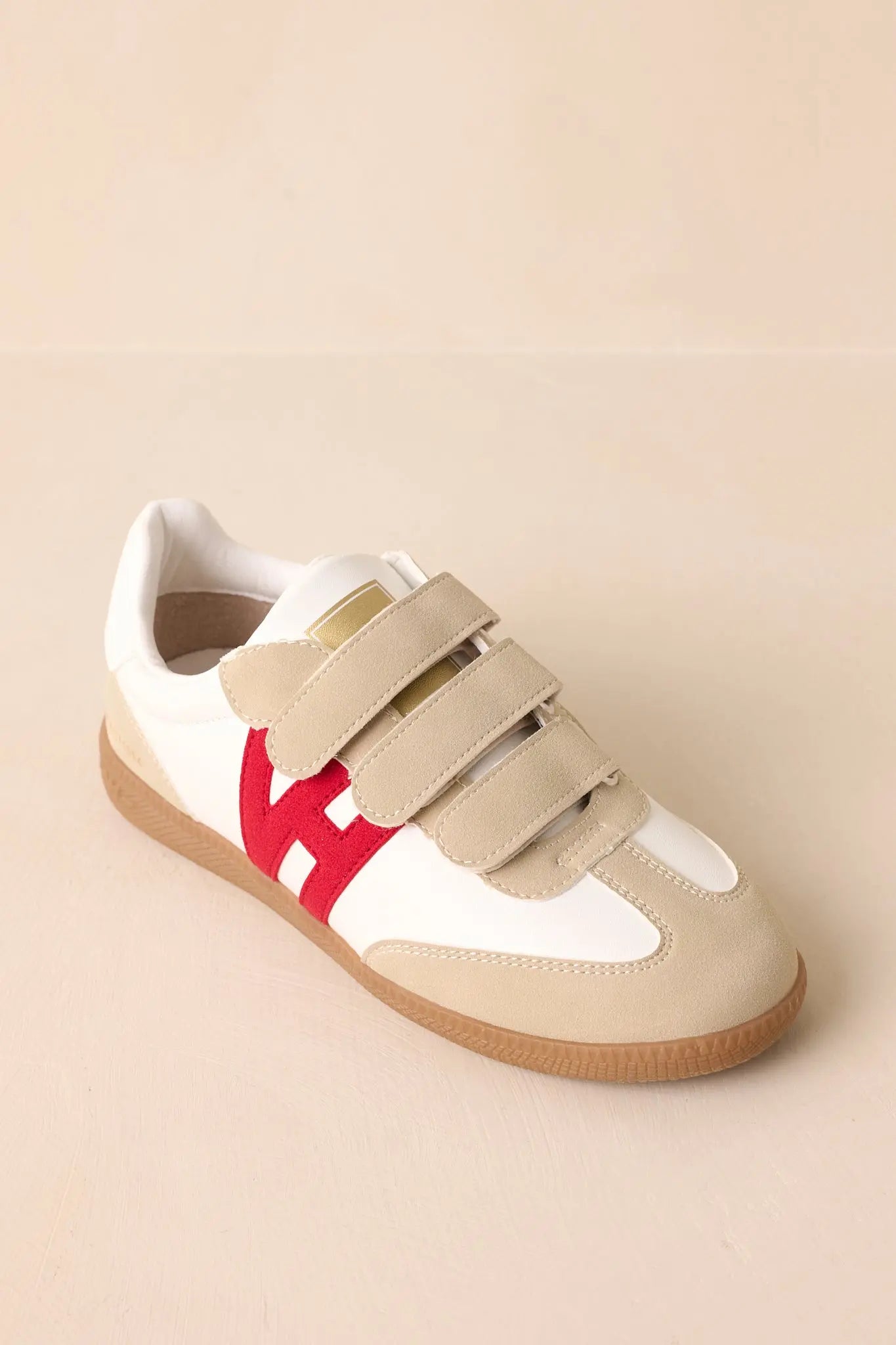 Women's Vintage Havana Pace 4 Red Multi Three Strap Low Top Sneakers | All Man Made Materials 3