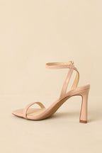 Women's Walk This Way Nude Ankle Strap Heels | Heel measures 3.5" 4