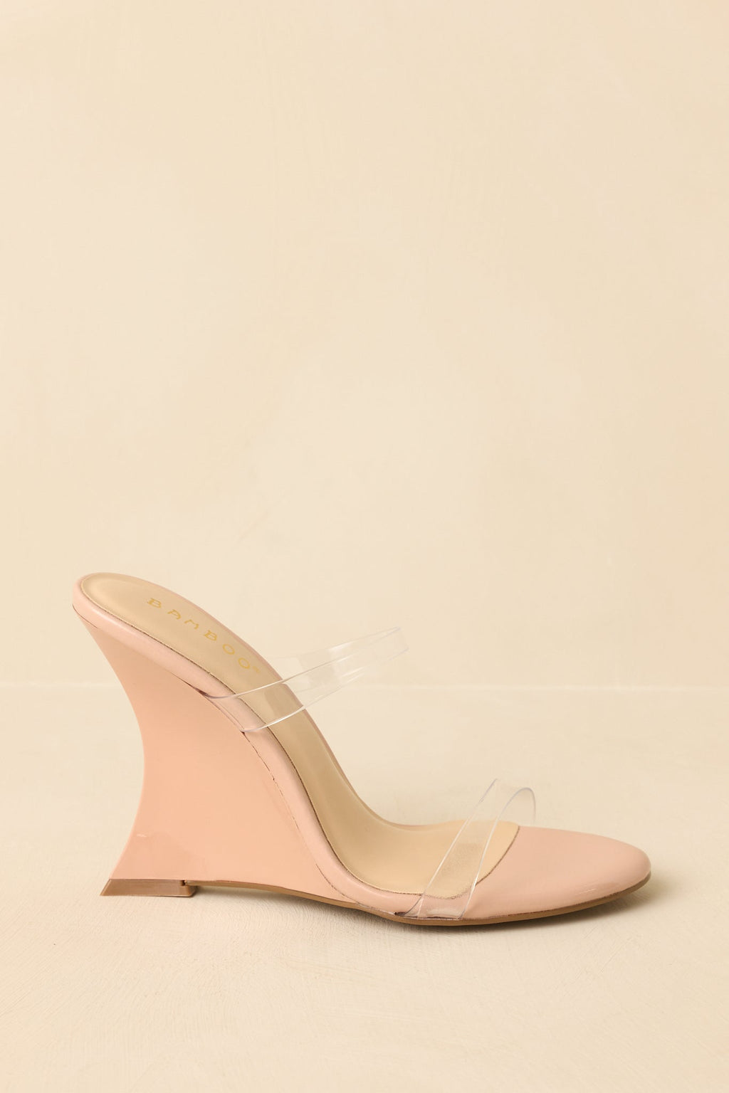 Women's Walk of Fame Beige Clear Wedge Heels | Heel measures 4.25" 2