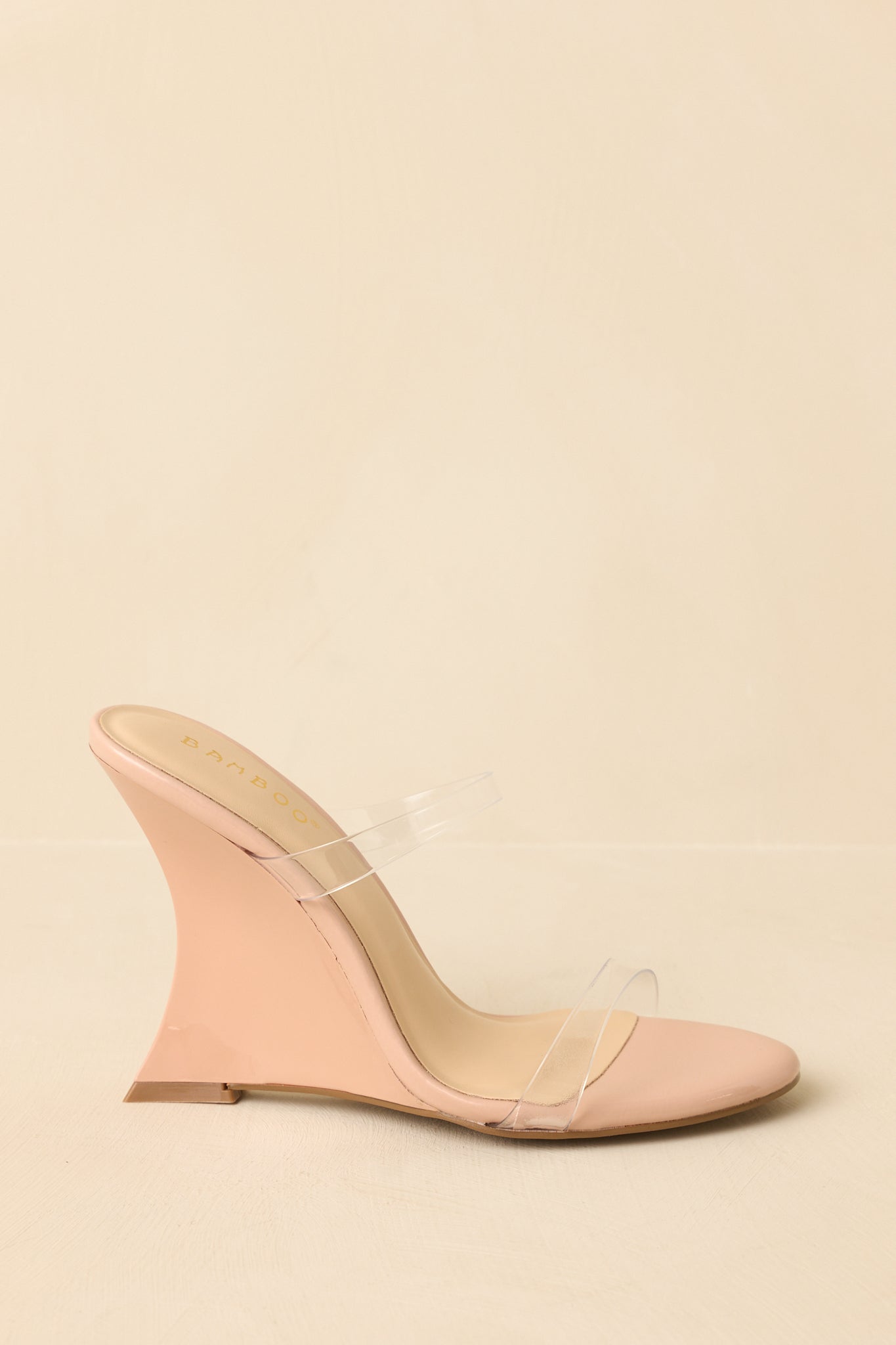 Women's Walk of Fame Beige Clear Wedge Heels | Heel measures 4.25" 2