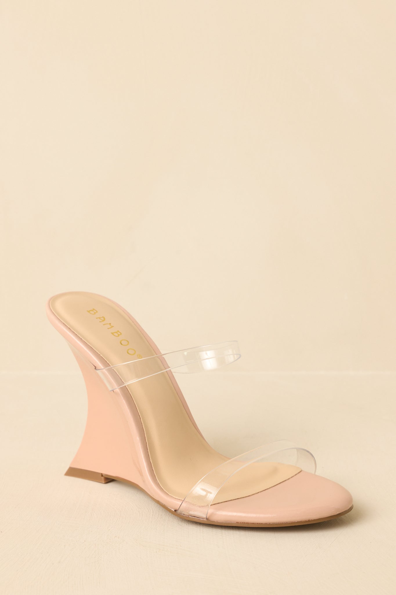 Women's Walk of Fame Beige Clear Wedge Heels | Heel measures 4.25" 3
