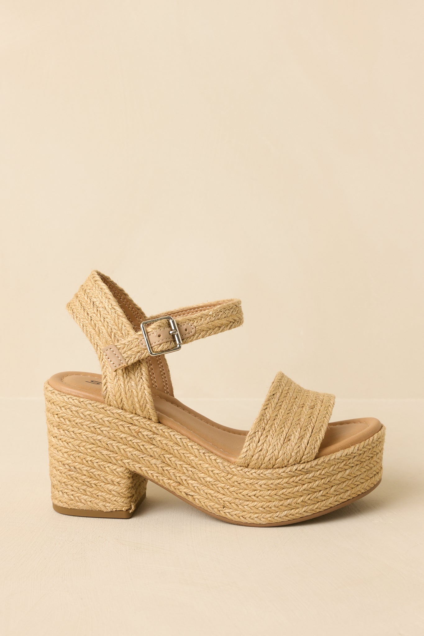 Women's Walking On Sunshine Natural Raffia Block Heel Platform Sandals | Heel measures 3.5" 2