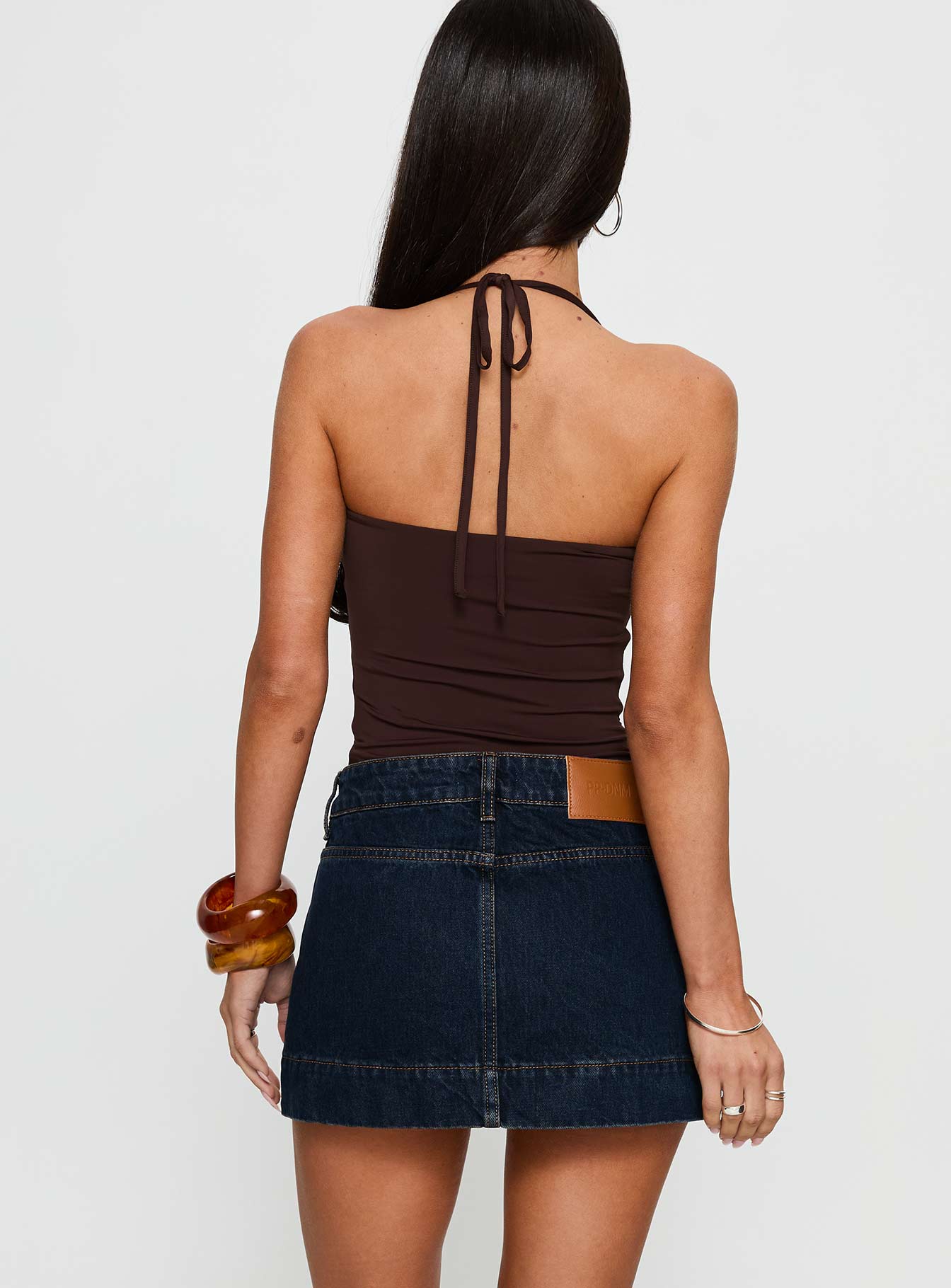 Women's Warna Low Rise Denim Mini Skirt Dark Wash | Denim mini skirt in a low-rise fit 3