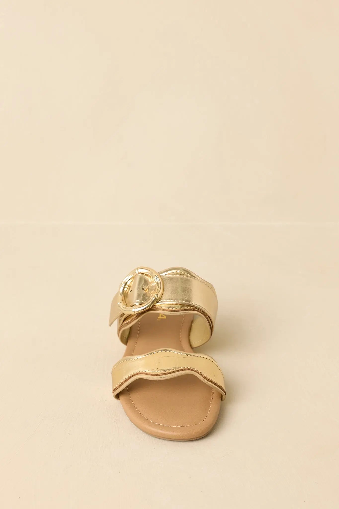 Women's Waves Of My Heart Gold Crocodile Sandals | All Man Made Materials 3