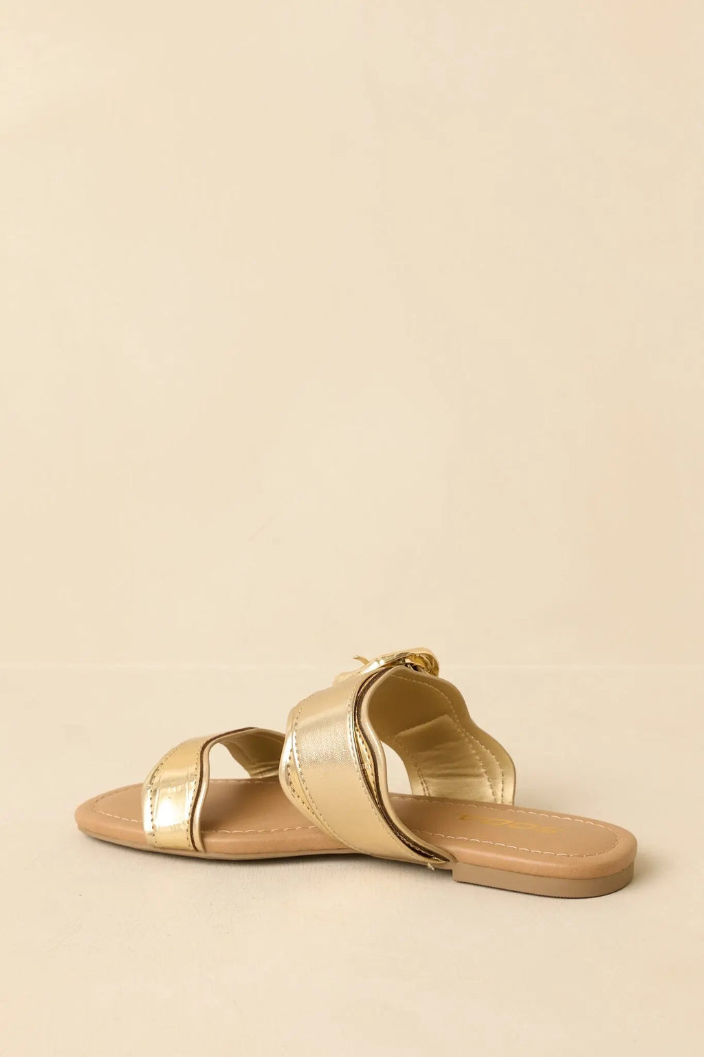 Women's Waves Of My Heart Gold Crocodile Sandals | All Man Made Materials 4