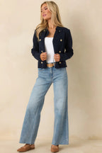 Women's Well Kept Secrets Navy Knit Cotton Double Breasted Cardigan | 100% Cotton 4