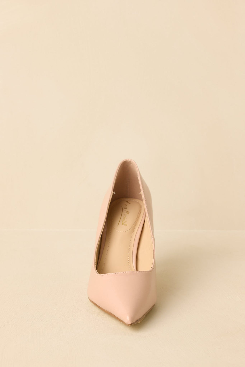 Women's Well Prepared Nude Patent Pointed Toe Heels | Heel measures 3.25" 5