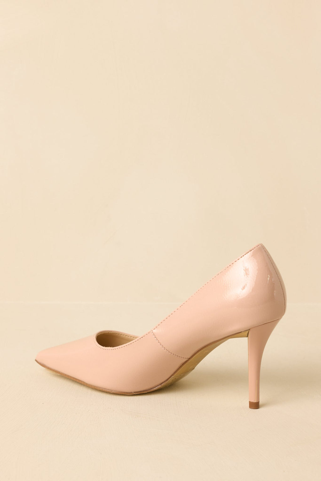 Women's Well Prepared Nude Patent Pointed Toe Heels | Heel measures 3.25" 6