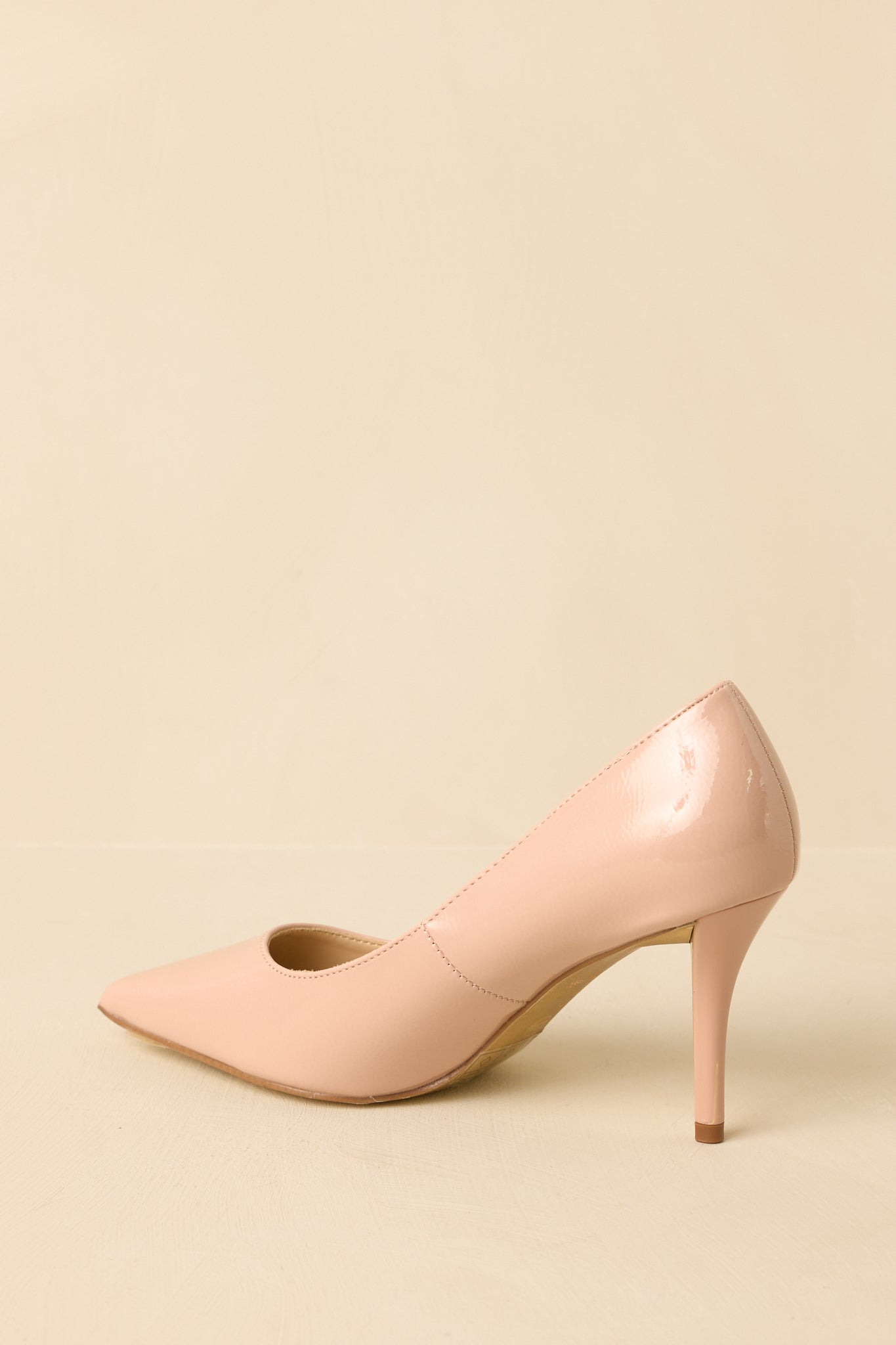 Women's Well Prepared Nude Patent Pointed Toe Heels | Heel measures 3.25" 6