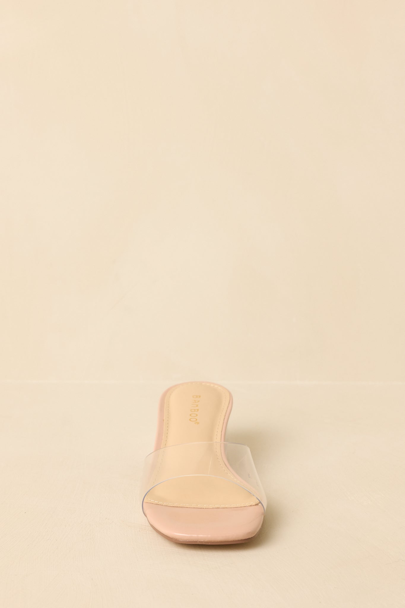 Women's Where I Stand Beige Clear Low Block Heels | Heel measures 1.75" 4