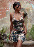 Women's Where Were You Mini Skirt Tiger | Asymmetrical tiger Mini skirt 0