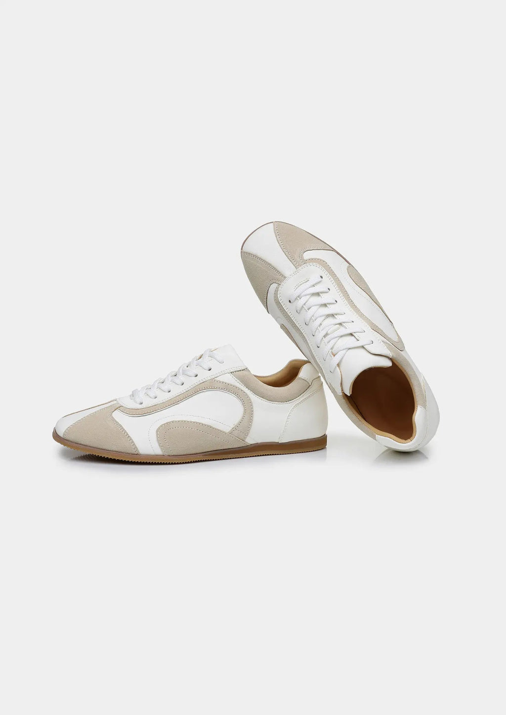 Women's White Retro Hybrid Suede Leather Runner 1