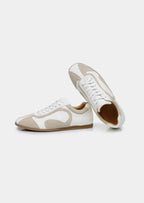 Women's White Retro Hybrid Suede Leather Runner 1
