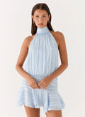 Women's Willow Collection | Chiffon Mini Dress with Halter Neckline | Elegant Design for Effortless Style - Women's | Ha 0