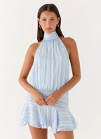 Women's Willow Collection | Chiffon Mini Dress with Halter Neckline | Elegant Design for Effortless Style - Women's | Ha 0