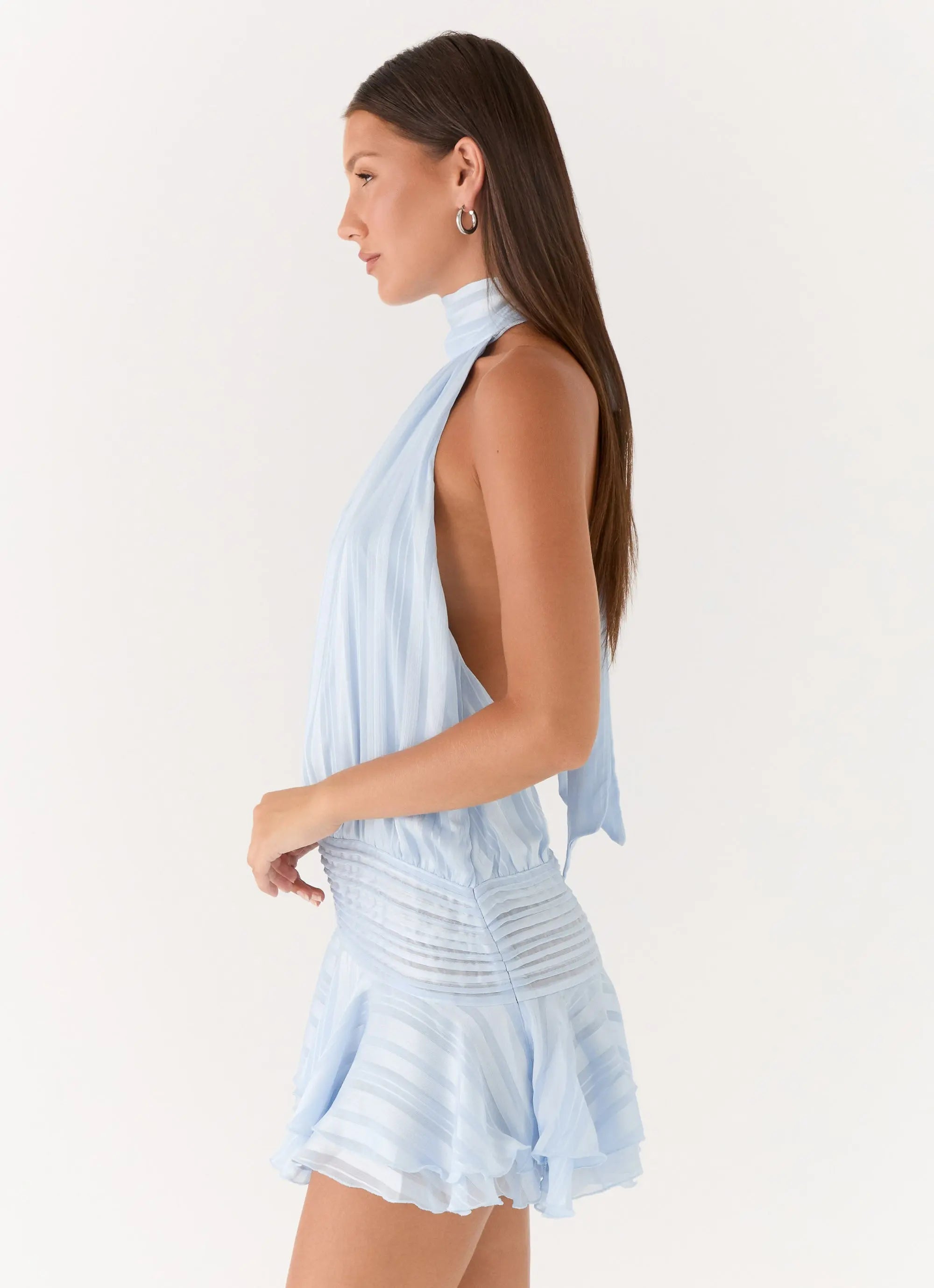 Women's Willow Collection | Chiffon Mini Dress with Halter Neckline | Elegant Design for Effortless Style - Women's | Ha 2