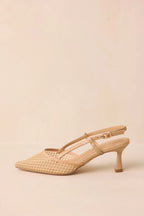 Women's Willow’s Secret Beige Mesh Slingback Kitten Heels | Heel Measures 3" in Height 3