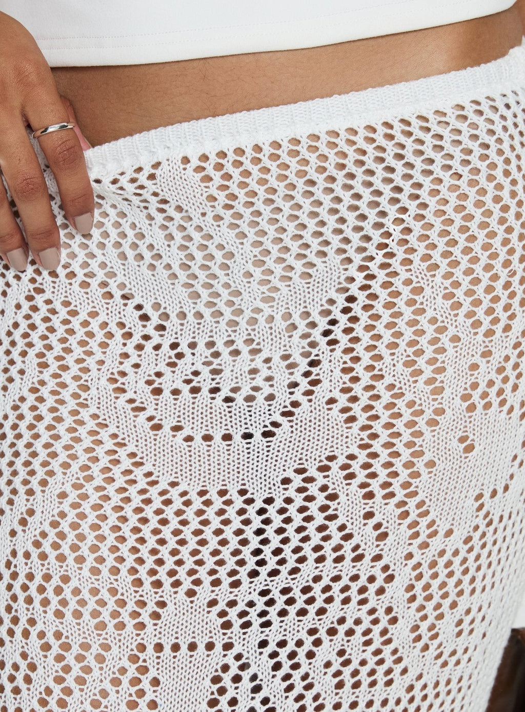 Women's Wisteriah Sheer Maxi Skirt White | Maxi skirt in sheer fabric 5