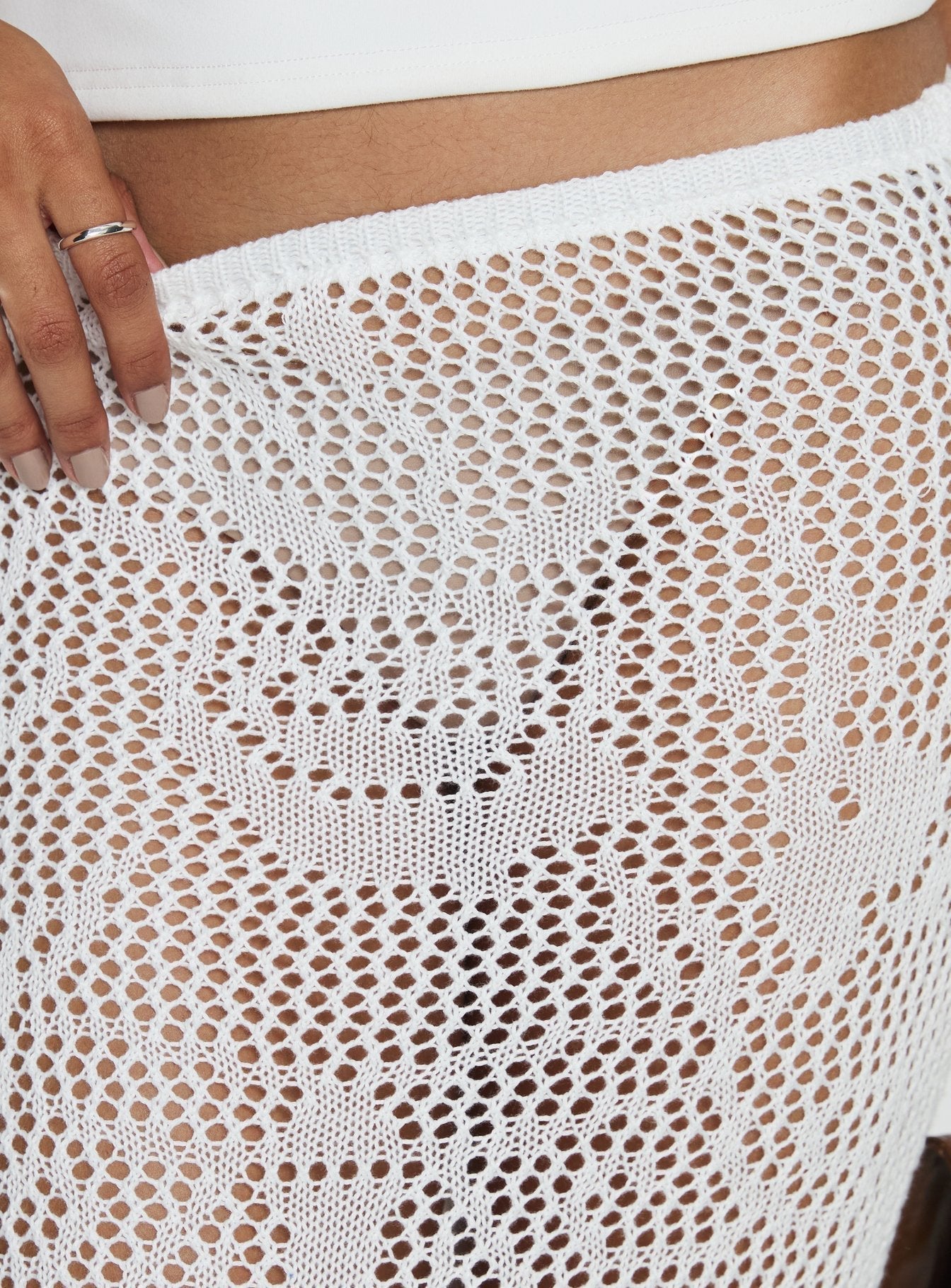 Women's Wisteriah Sheer Maxi Skirt White | Maxi skirt in sheer fabric 5