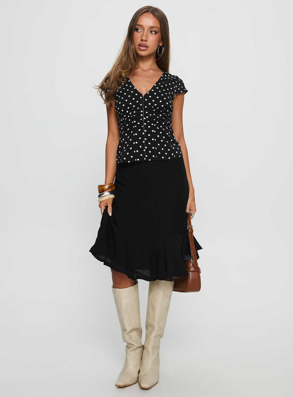 Women's With Kindness Midi Skirt Black | Pleat Midi skirt 2