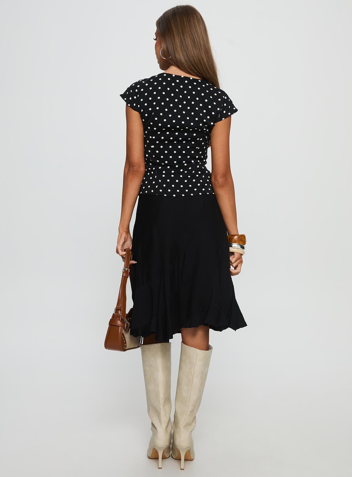 Women's With Kindness Midi Skirt Black | Pleat Midi skirt 4